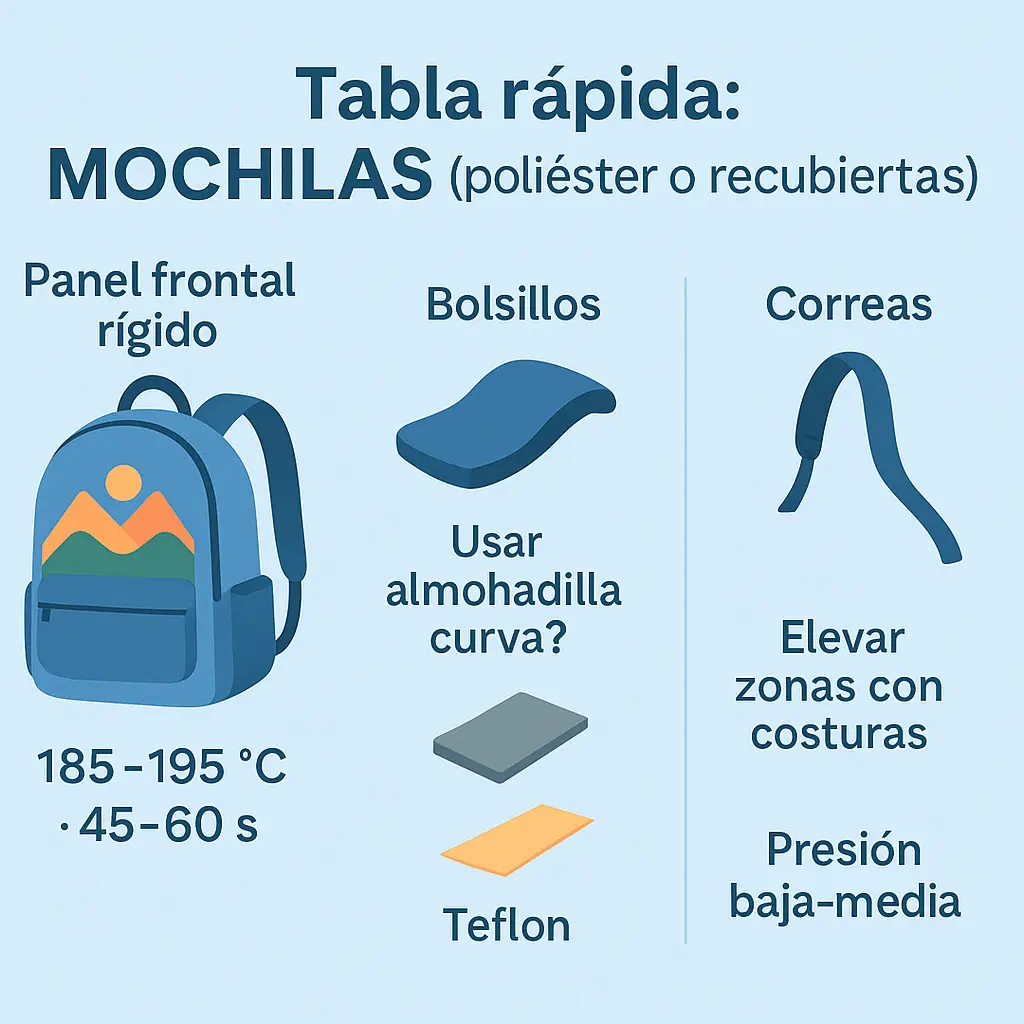 sublimación en mochilas