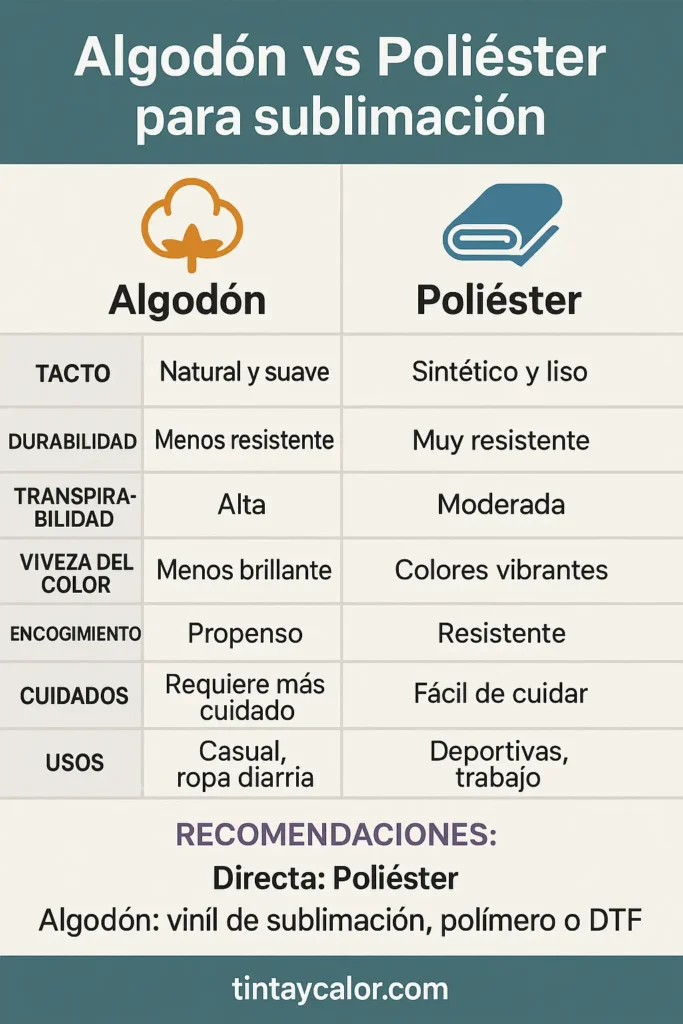 algodón o poliéster