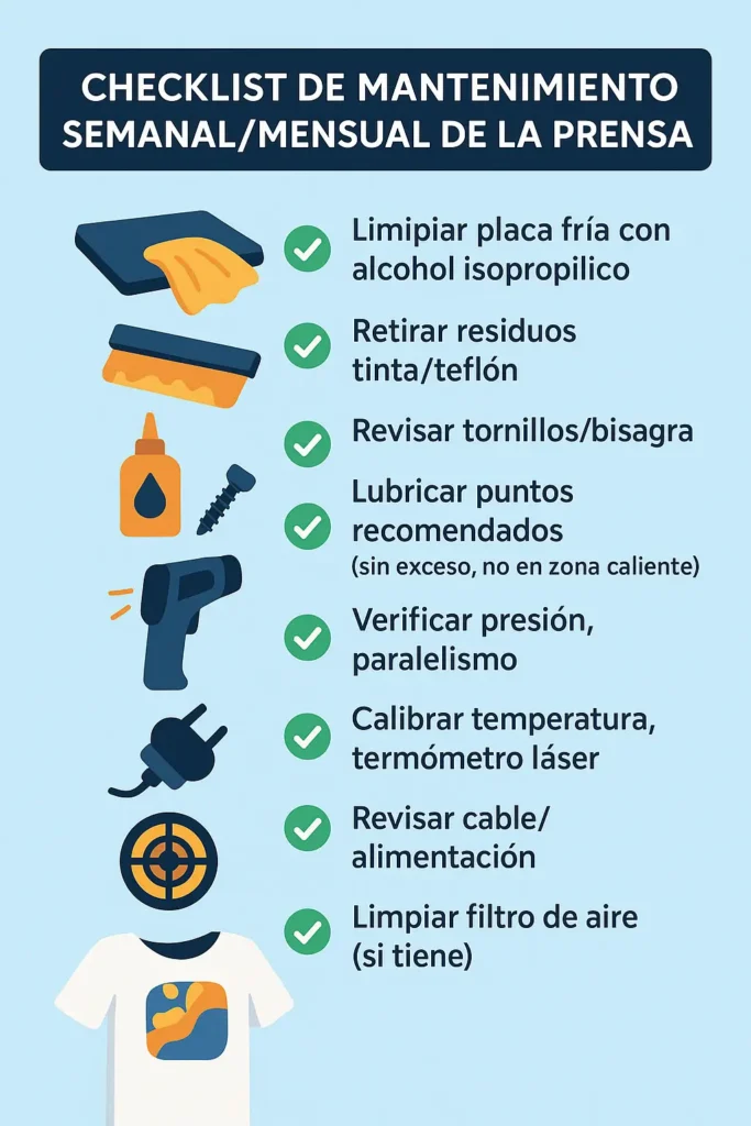 limpieza prensa de calor sublimación