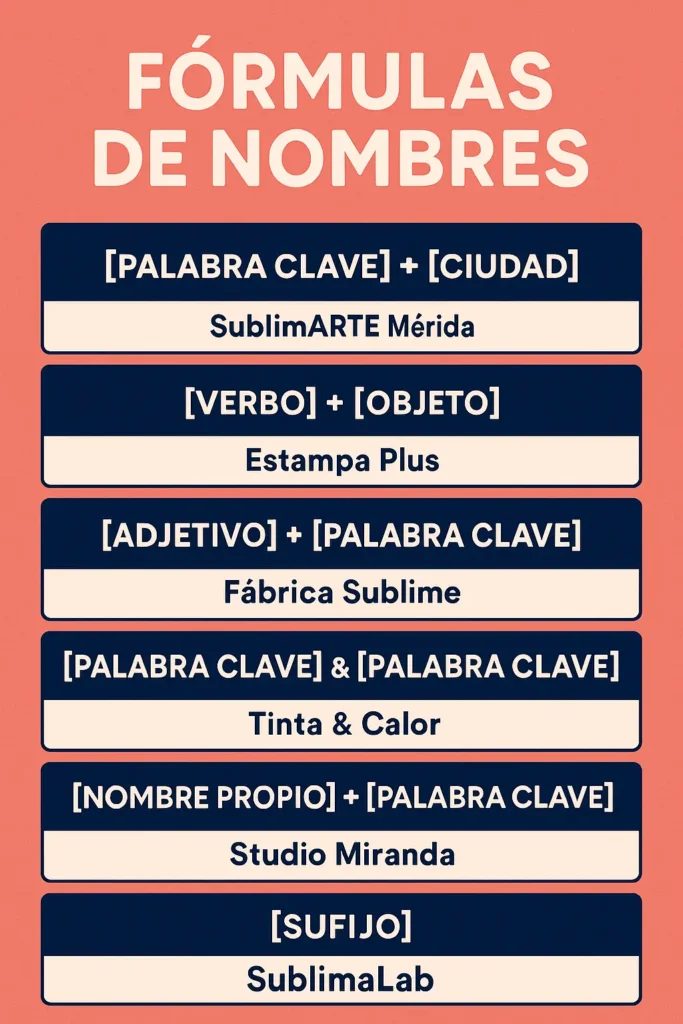 ideas de nombre para negocio de sublimacion