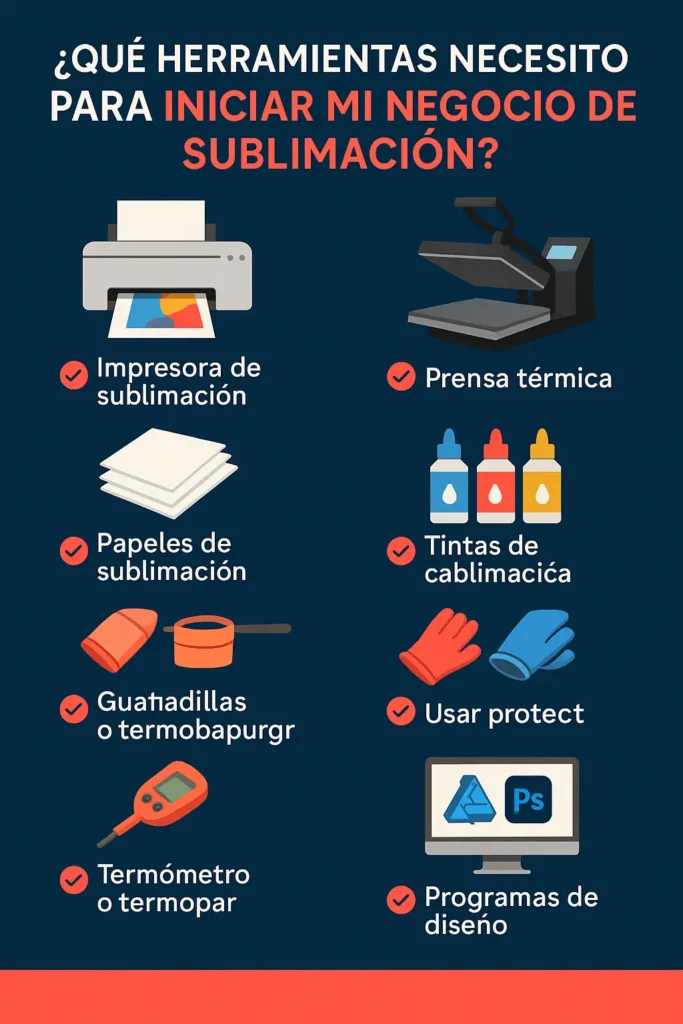 que herramientas necesito para iniciar mi negocio de sublimación