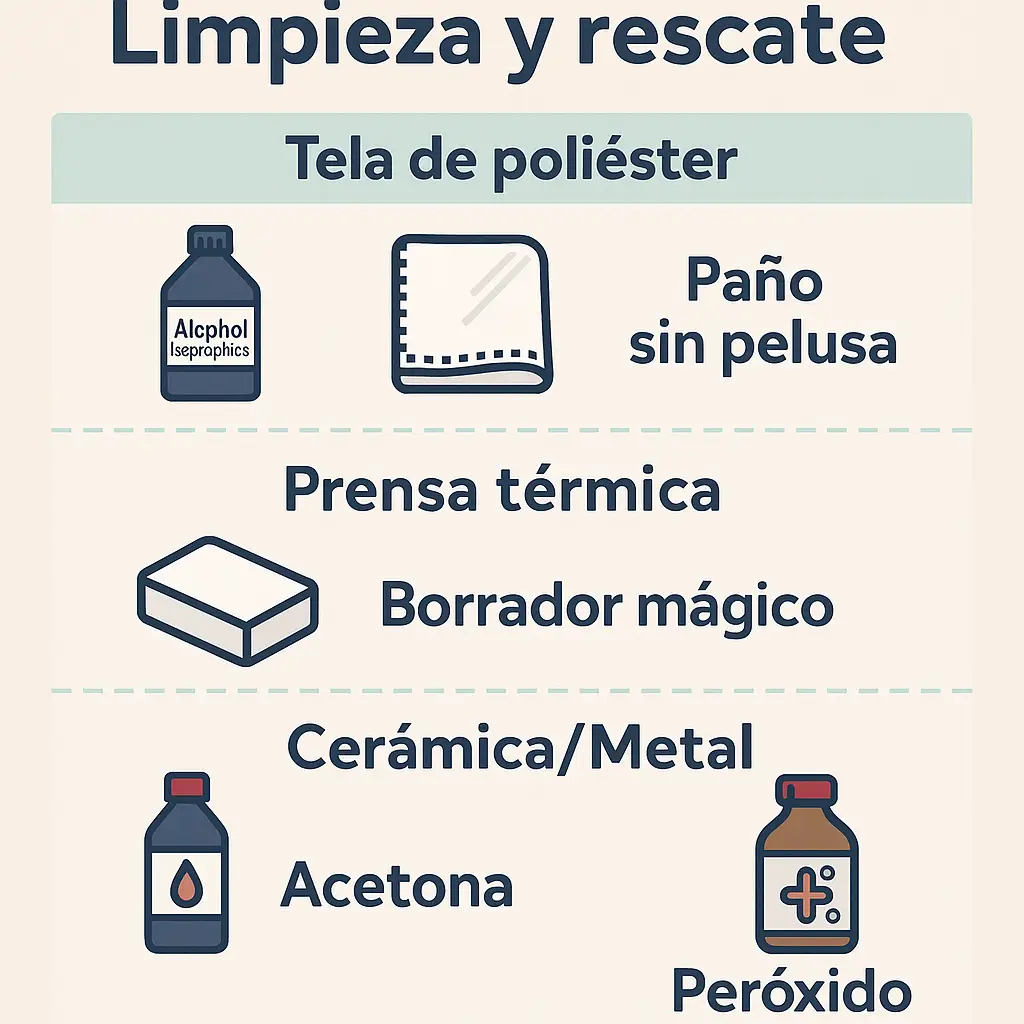 manchas tinta sublimación