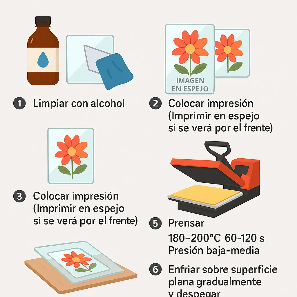 sublimación en vidrio