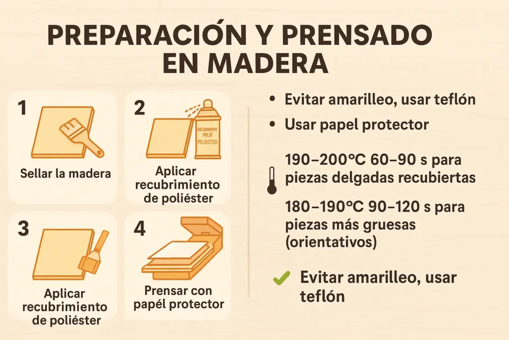 sublimación en madera