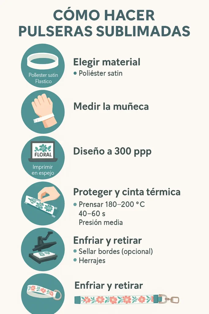 como hacer pulseras sublimadas