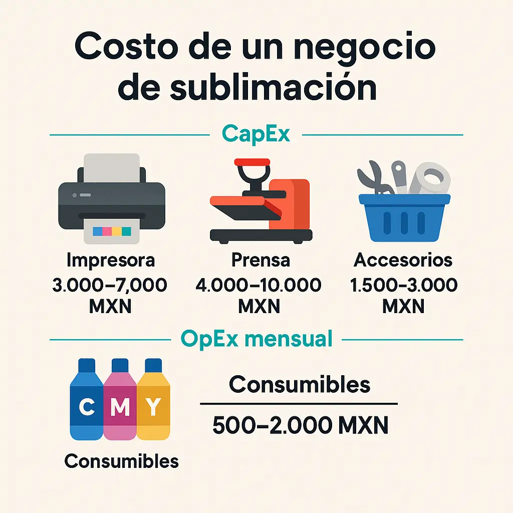 cuanto cuesta un negocio de sublimacion