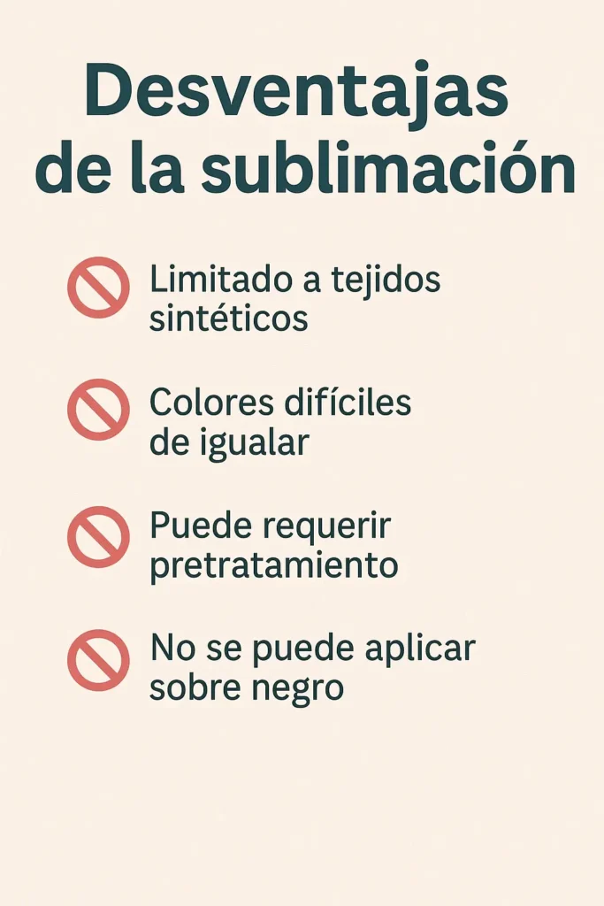 sublimacion ventajas y desventajas