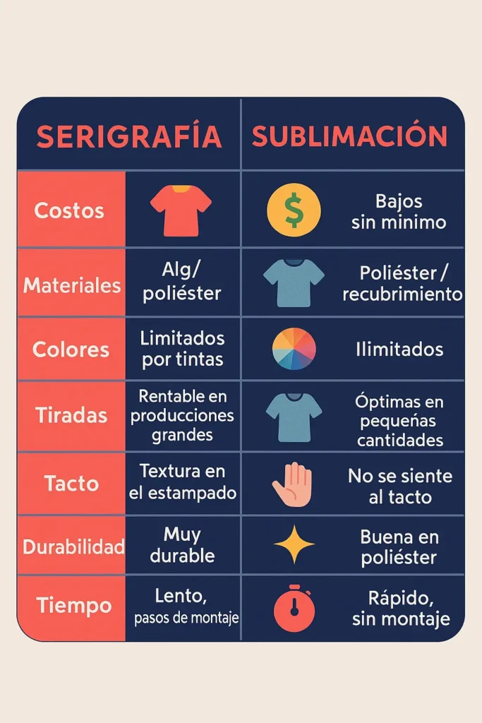 diferencia entre serigrafia y sublimacion