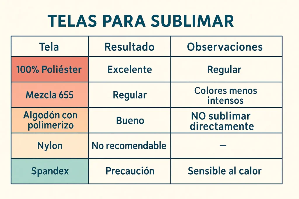 Qué tela es mejor para sublimar